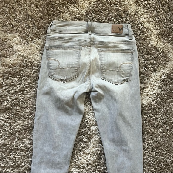 AE Ne(x)t Level Ripped High-Waisted Jegging in Charcoal Ash size 0 EUC - Picture 6 of 8